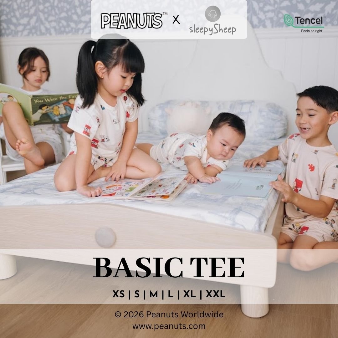 SLEEPYSHEEP Snoopy Peanuts Kids Basic Tee Tencel (Kaos Polos Anak)